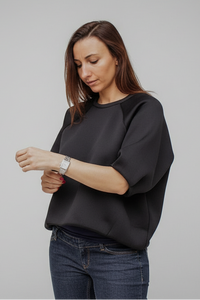 Bubble nursing sweatshirt with short sleeves