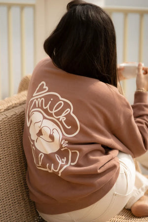 Sweat marron chocolat pour allaitement You&Milk