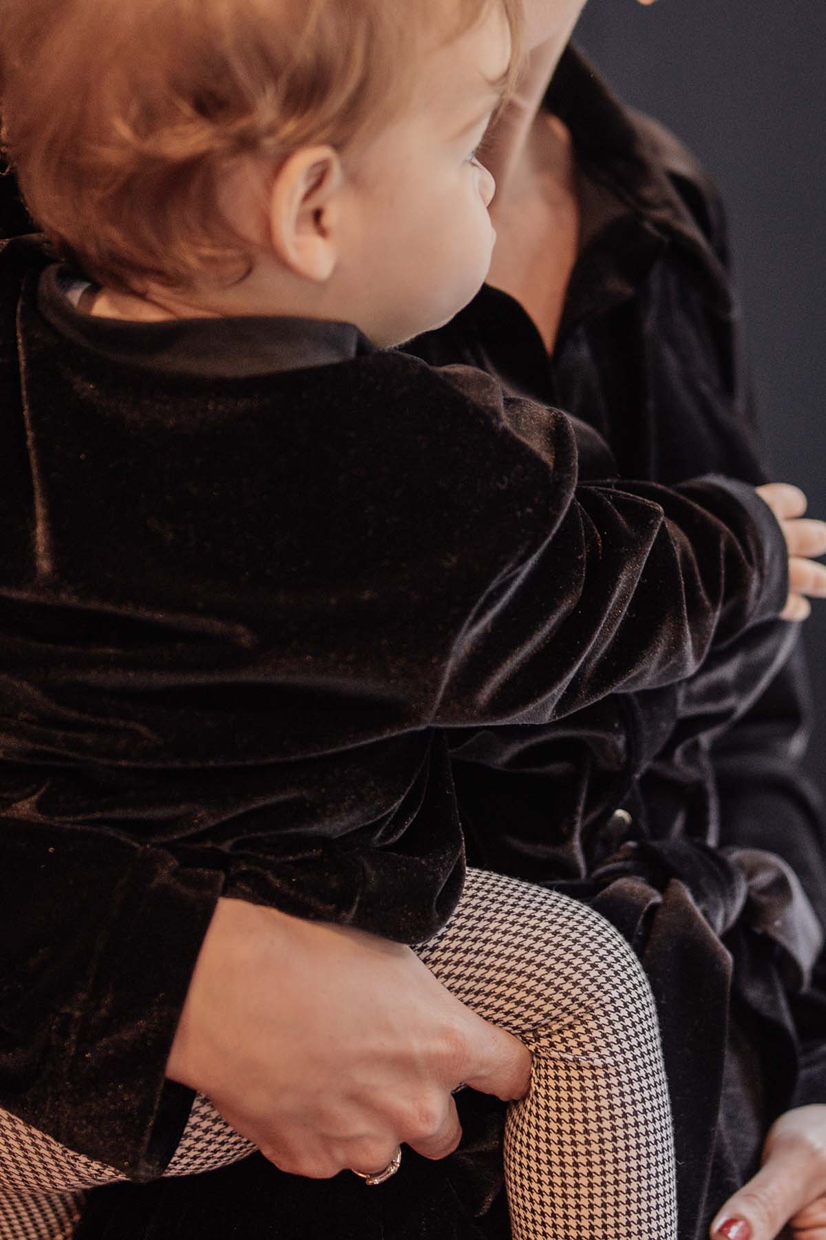 Black velvet baby sweater Velours Mon Amour You&Milk