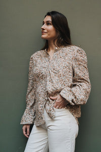 Mama Lova Flowers nursing blouse in cotton gauze