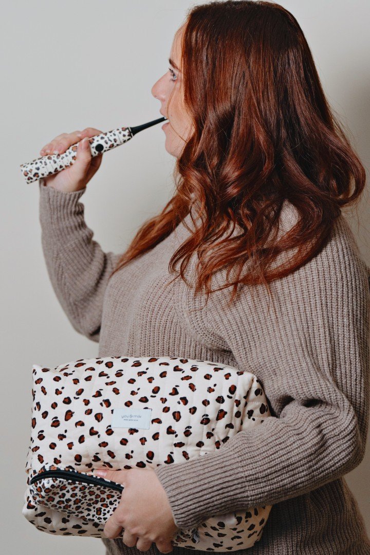 Néopulse x You&Milk - Coffret maxi Trousse de Toilette Graou et brosse à dents léopard
