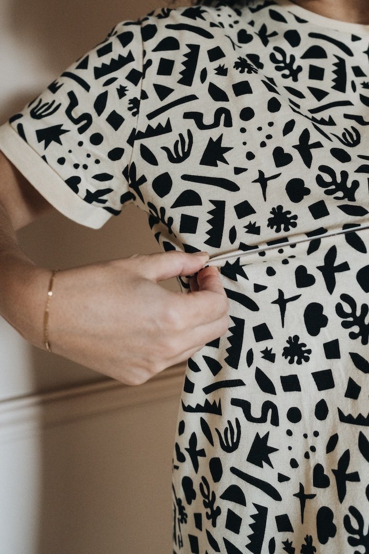 Box matchy-matchy Géométric - T-shirtklänning mamma och babyoverall