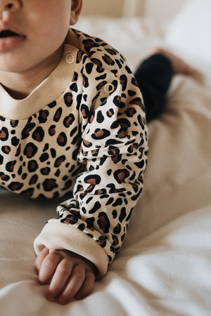 Sweat bébé léopard Graou en coton biologique