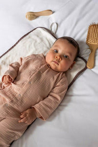 Combinaison bébé 100% gaze de coton biologique Nude-Pêche