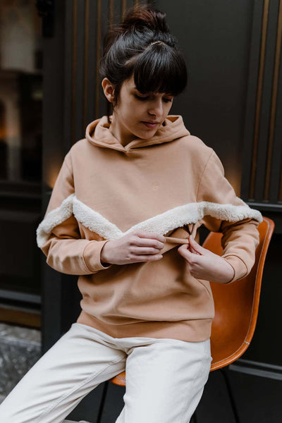 Sweat à Capuche D'Allaitement Pour Femme Enceinte - Hoodie Maternité Zippé Avec Poches, Confortable Et Discret Pour Automne Hiver