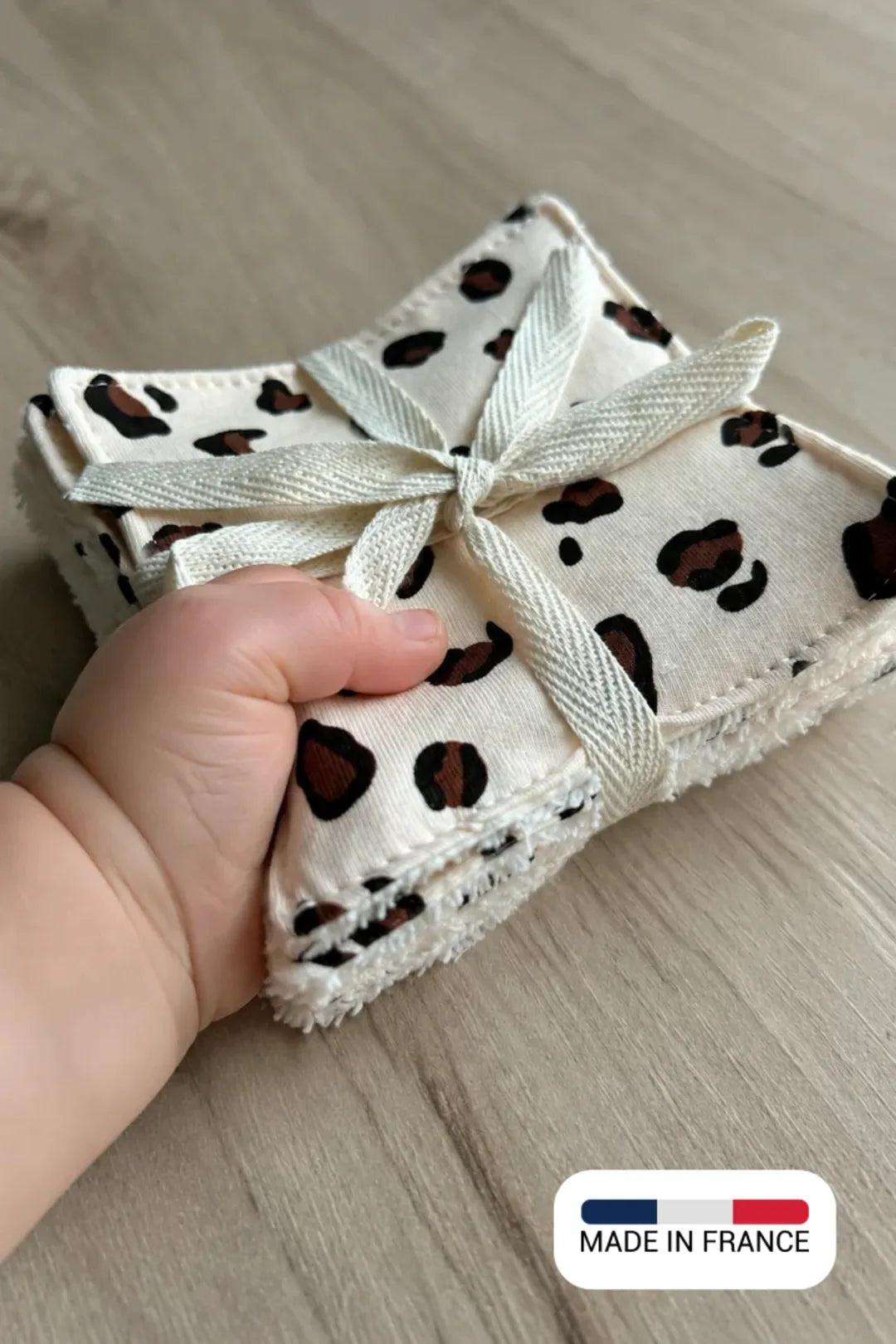 Lot de 5 lingettes lavables (débarbouillettes)