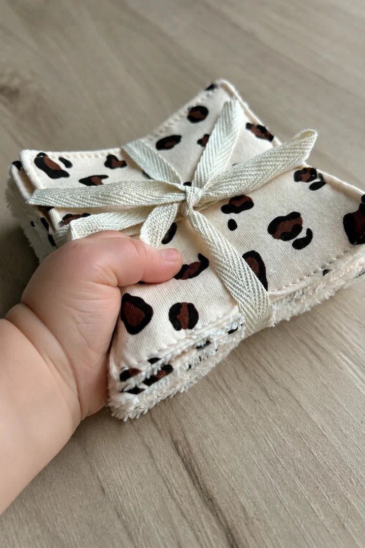 Lot de 5 lingettes lavables (débarbouillettes)