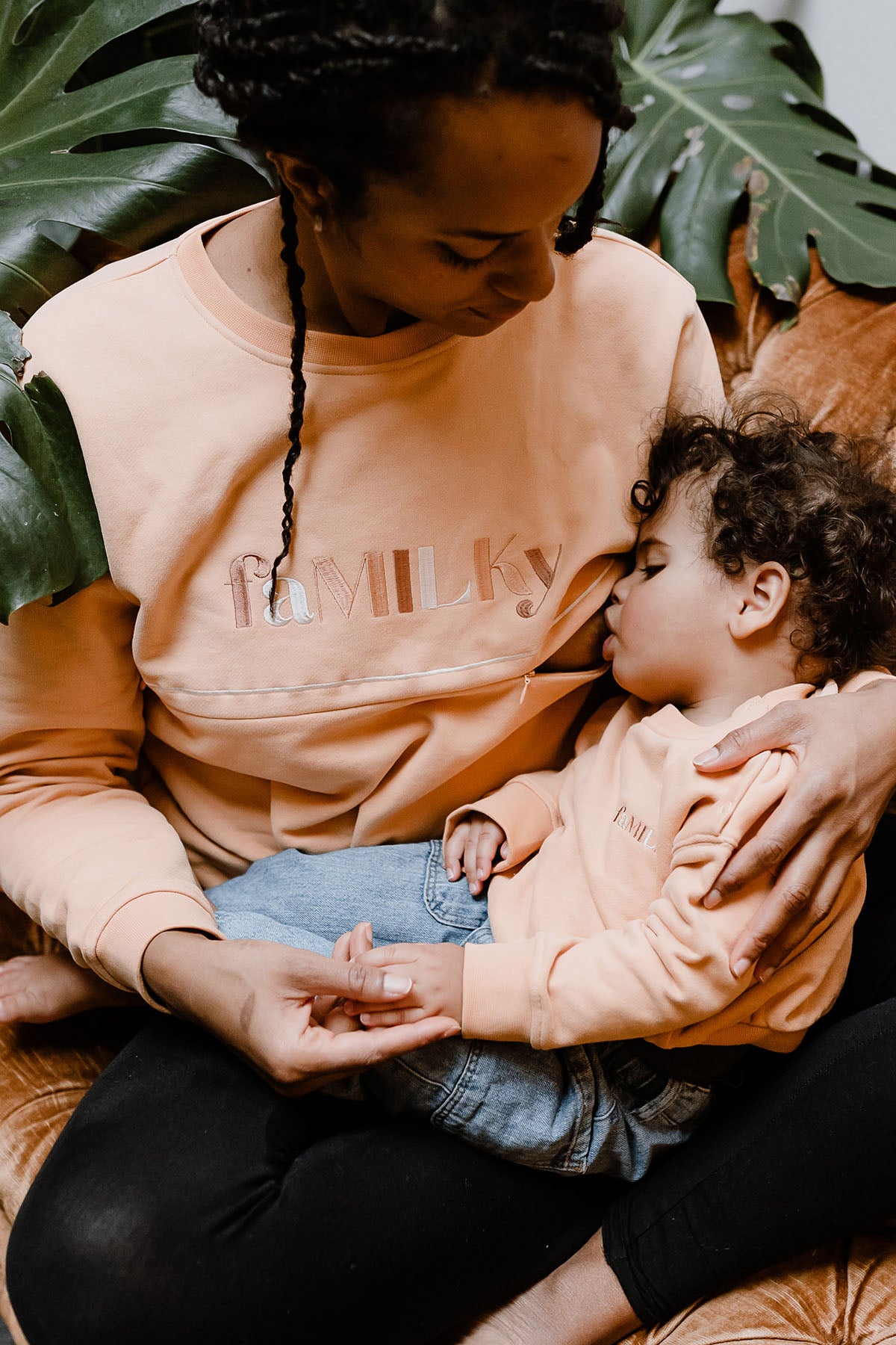 Amningssweatshirt faMILKy aprikos