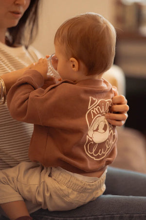 Sweat bébé marron-chocolat