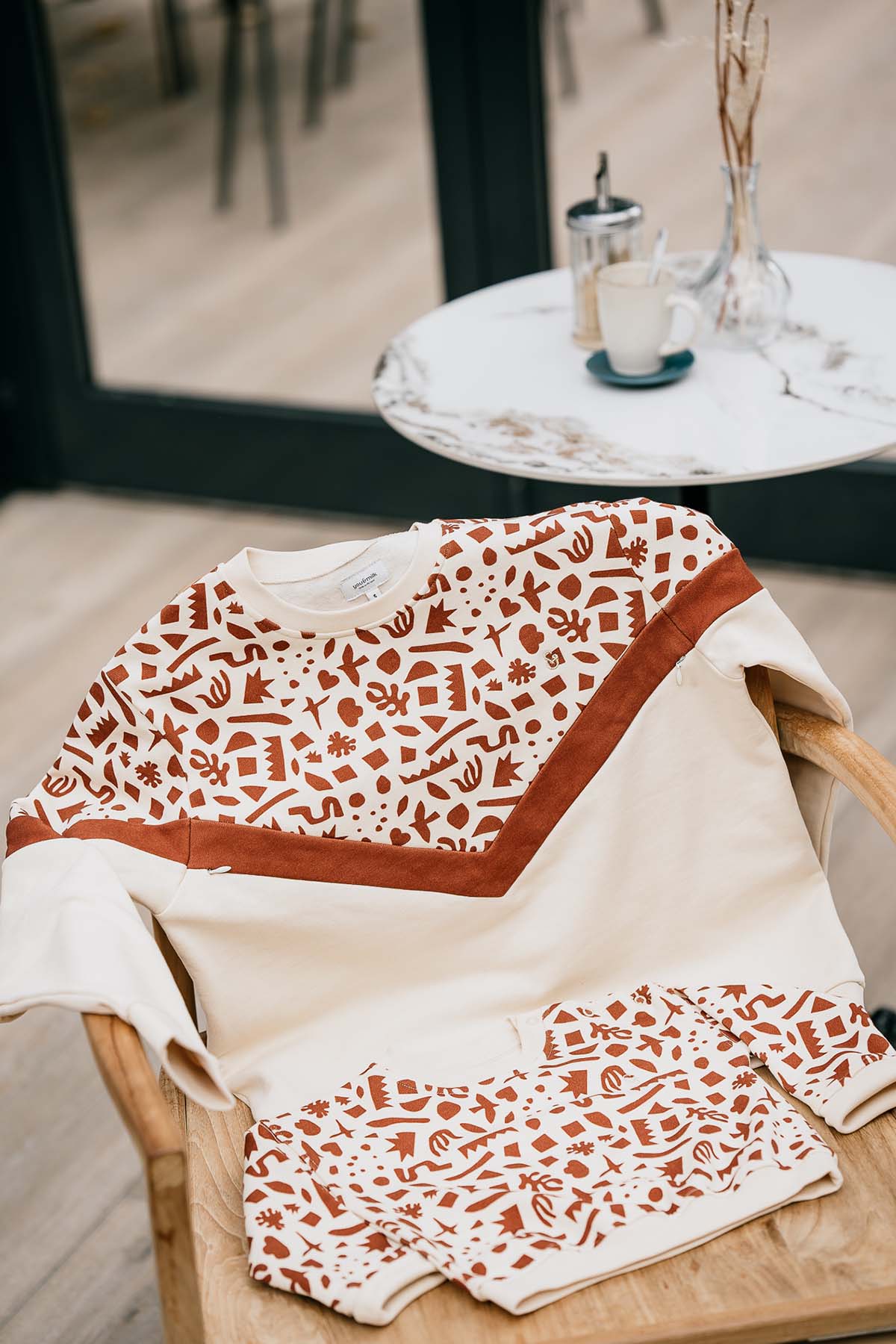 Amningsboxtröja och babytröja Geometrisk Terrakotta