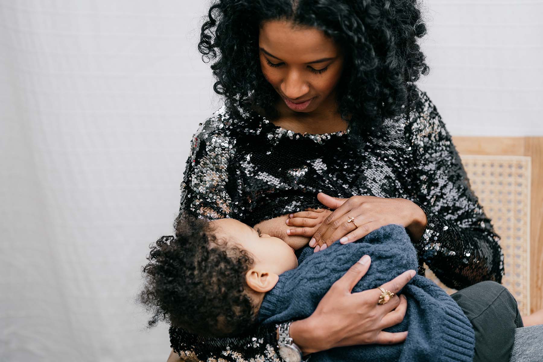 Body d’allaitement Fev'her Mama lurex noir