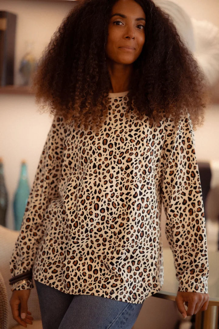 Tshirt allaitement leopard manches longues 