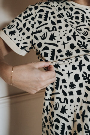 Robe t-shirt Géométric allaitement coton biologique You&Milk