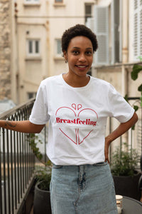 T-shirt  d’allaitement Breastfeeling blanc